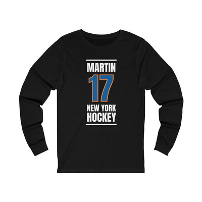 Martin 17 New York Hockey Blue Vertical Design Unisex Jersey Long Sleeve Shirt