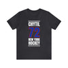 Chytil 72 New York Hockey Royal Blue Vertical Design Unisex T-Shirt