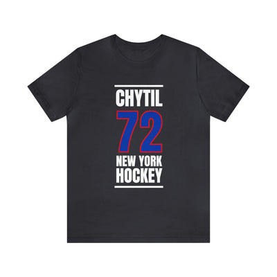 Chytil 72 New York Hockey Royal Blue Vertical Design Unisex T-Shirt