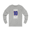 Panarin 10 New York Hockey Royal Blue Vertical Design Unisex Jersey Long Sleeve Shirt