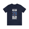 Nelson 29 New York Hockey Blue Vertical Design Unisex T-Shirt