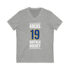 Krebs 19 Buffalo Hockey Royal Blue Vertical Design Unisex V-Neck Tee