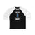 Pelech 3 New York Hockey Blue Vertical Design Unisex Tri-Blend 3/4 Sleeve Raglan Baseball Shirt