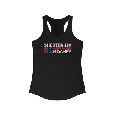 Shesterkin 31 New York Hockey Grafitti Wall Design Women's Ideal Racerback Tank Top