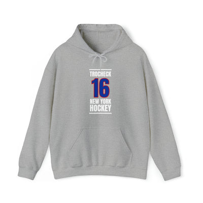 Trocheck 16 New York Hockey Royal Blue Vertical Design Unisex Hooded Sweatshirt