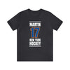 Martin 17 New York Hockey Blue Vertical Design Unisex T-Shirt