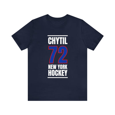 Chytil 72 New York Hockey Royal Blue Vertical Design Unisex T-Shirt