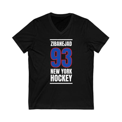 Zibanejad 93 New York Hockey Royal Blue Vertical Design Unisex V-Neck Tee