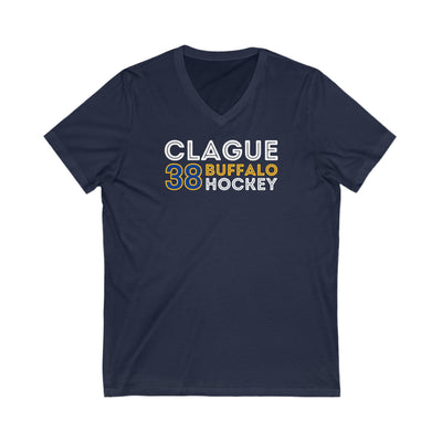 Clague 38 Buffalo Hockey Grafitti Wall Design Unisex V-Neck Tee