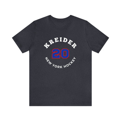 Kreider 20 New York Hockey Number Arch Design Unisex T-Shirt