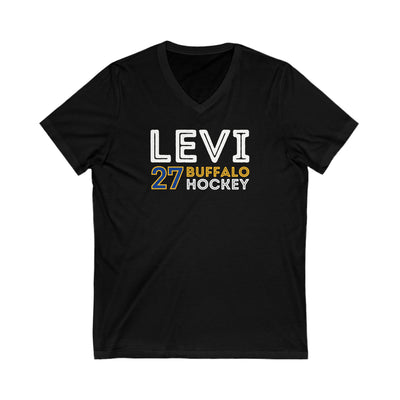 Levi 27 Buffalo Hockey Grafitti Wall Design Unisex V-Neck Tee