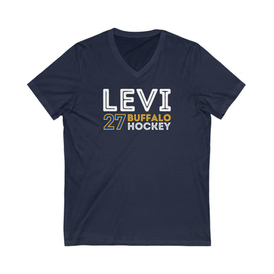 Levi 27 Buffalo Hockey Grafitti Wall Design Unisex V-Neck Tee