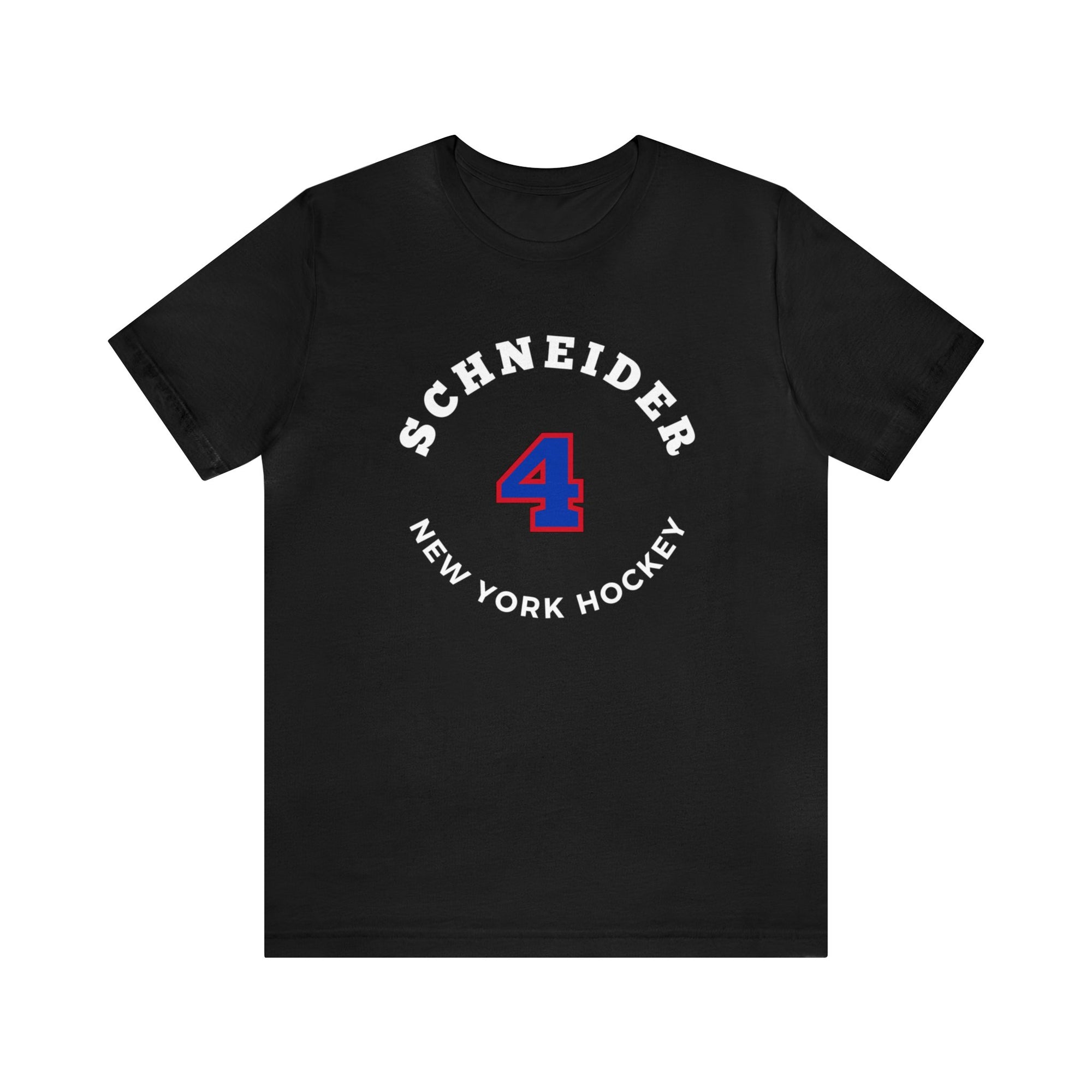 Schneider 4 New York Hockey Number Arch Design Unisex T-Shirt