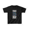 Power 25 Buffalo Hockey Royal Blue Vertical Design Kids Tee