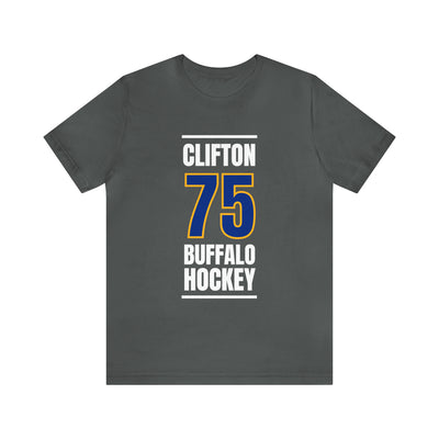 Clifton 75 Buffalo Hockey Royal Blue Vertical Design Unisex T-Shirt