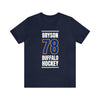 Bryson 78 Buffalo Hockey Royal Blue Vertical Design Unisex T-Shirt