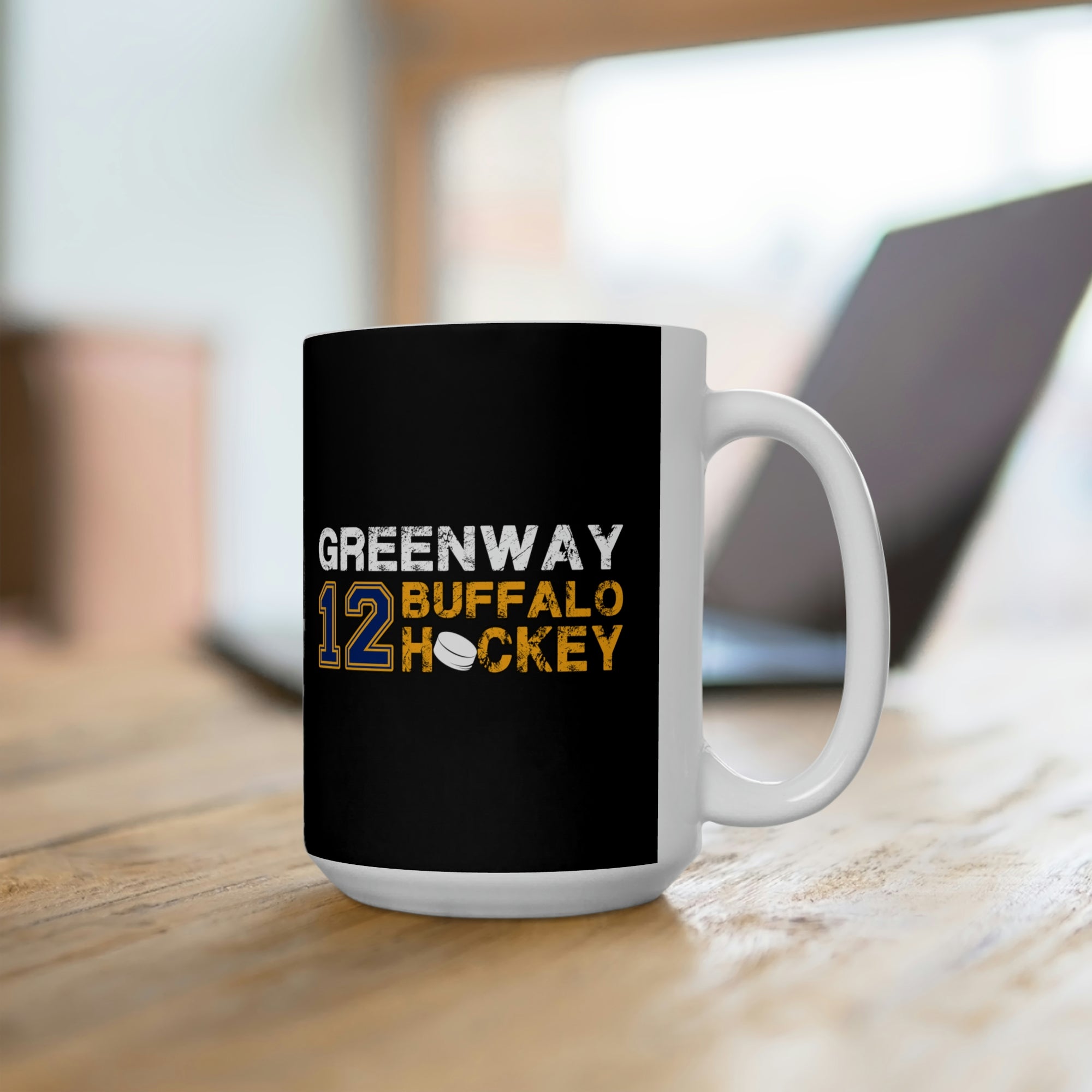 Greenway 12 Buffalo Hockey Ceramic Coffee Mug In Black, 15oz