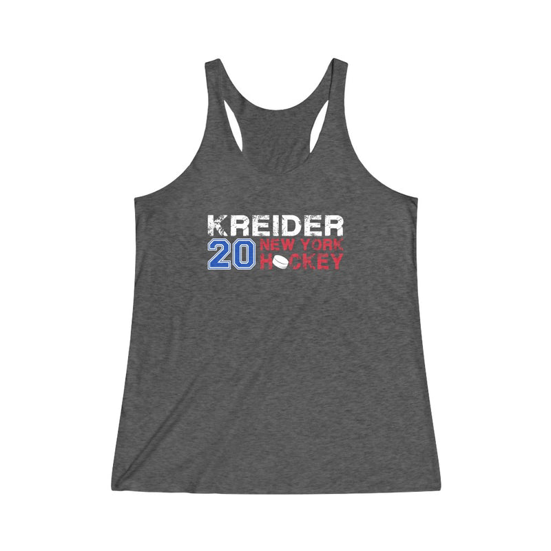 Kreider 20 New York Hockey Women's Tri-Blend Racerback Tank Top