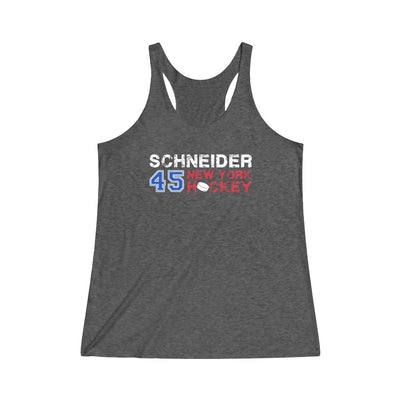 Schneider 45 New York Hockey Women's Tri-Blend Racerback Tank Top