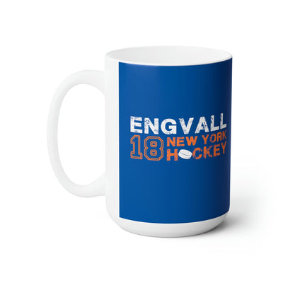 Engvall 18 New York Hockey Ceramic Coffee Mug In Blue, 15oz