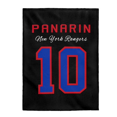 Panarin 10 New York Rangers Velveteen Plush Blanket