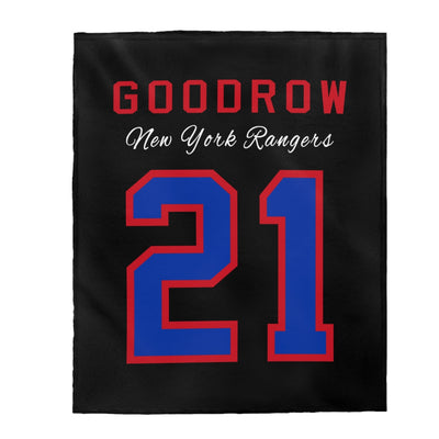 Goodrow 21 New York Rangers Velveteen Plush Blanket
