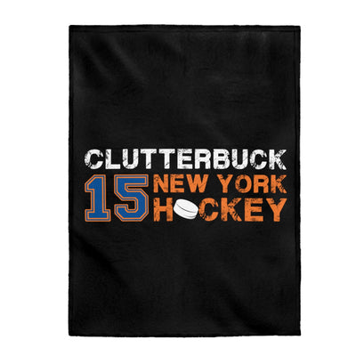 Clutterbuck 15 New York Hockey Velveteen Plush Blanket