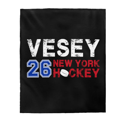 Vesey 26 New York Hockey Velveteen Plush Blanket