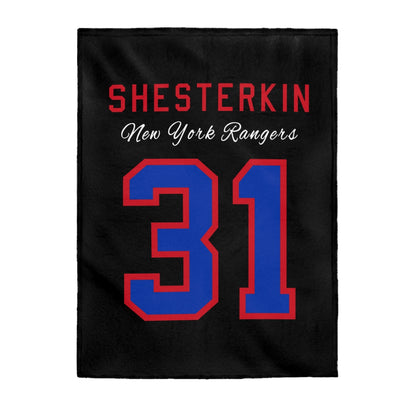 Shesterkin 31 New York Rangers Velveteen Plush Blanket