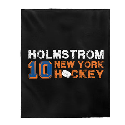 Holmstrom 10 New York Hockey Velveteen Plush Blanket