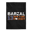 Barzal 13 New York Hockey Velveteen Plush Blanket