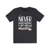 "Never Underestimate A Girl With Hockey Stick" Unisex Jersey Tee