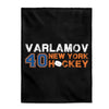 Varlamov 40 New York Hockey Velveteen Plush Blanket