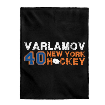 Varlamov 40 New York Hockey Velveteen Plush Blanket