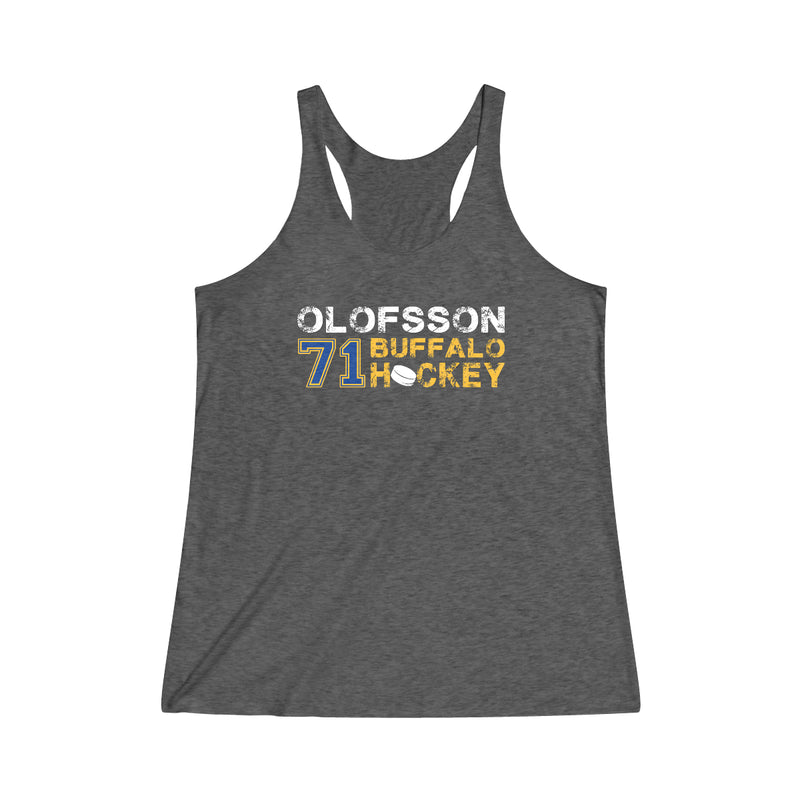 Olofsson 71 Buffalo Hockey Women's Tri-Blend Racerback Tank Top