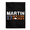 Martin 17 New York Hockey Velveteen Plush Blanket