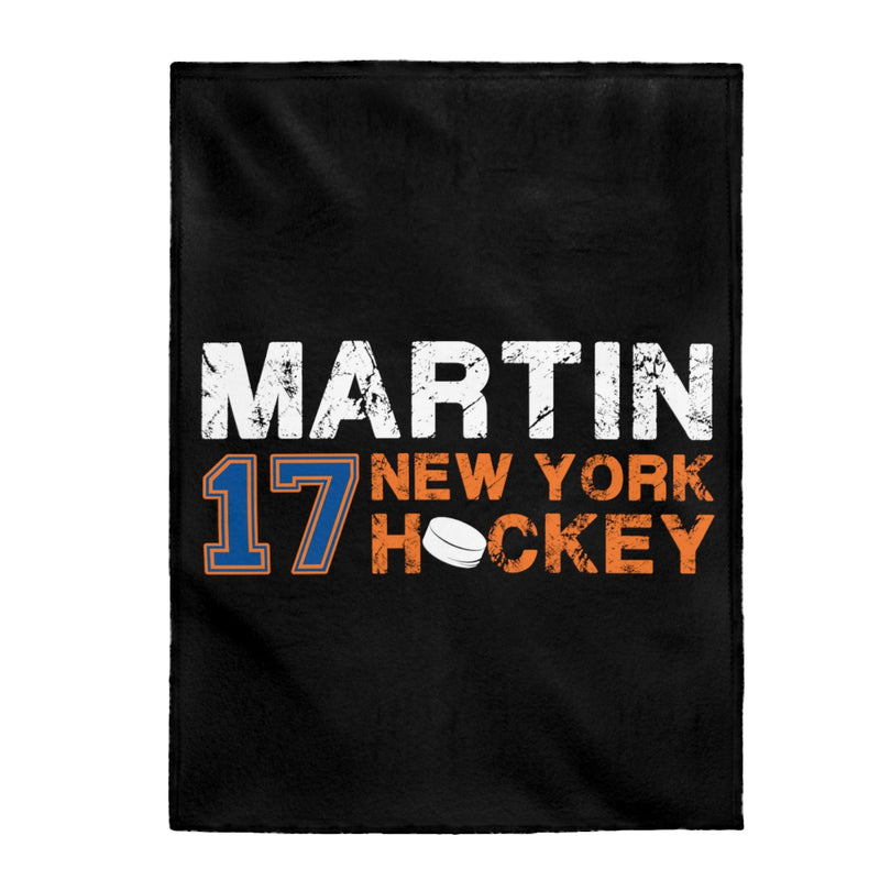 Martin 17 New York Hockey Velveteen Plush Blanket