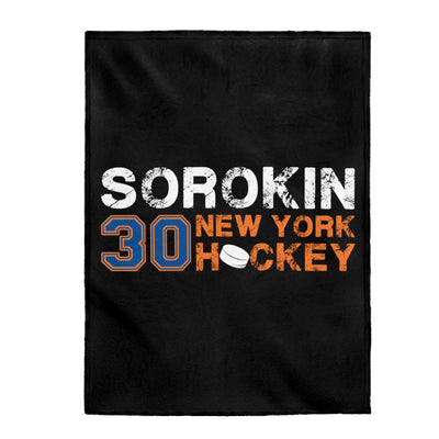 Sorokin 30 New York Hockey Velveteen Plush Blanket