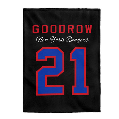 Goodrow 21 New York Rangers Velveteen Plush Blanket