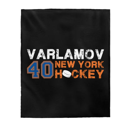 Varlamov 40 New York Hockey Velveteen Plush Blanket