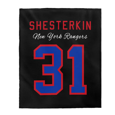 Shesterkin 31 New York Rangers Velveteen Plush Blanket