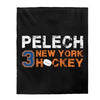 Pelech 3 New York Hockey Velveteen Plush Blanket