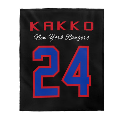Kakko 24 New York Rangers Velveteen Plush Blanket
