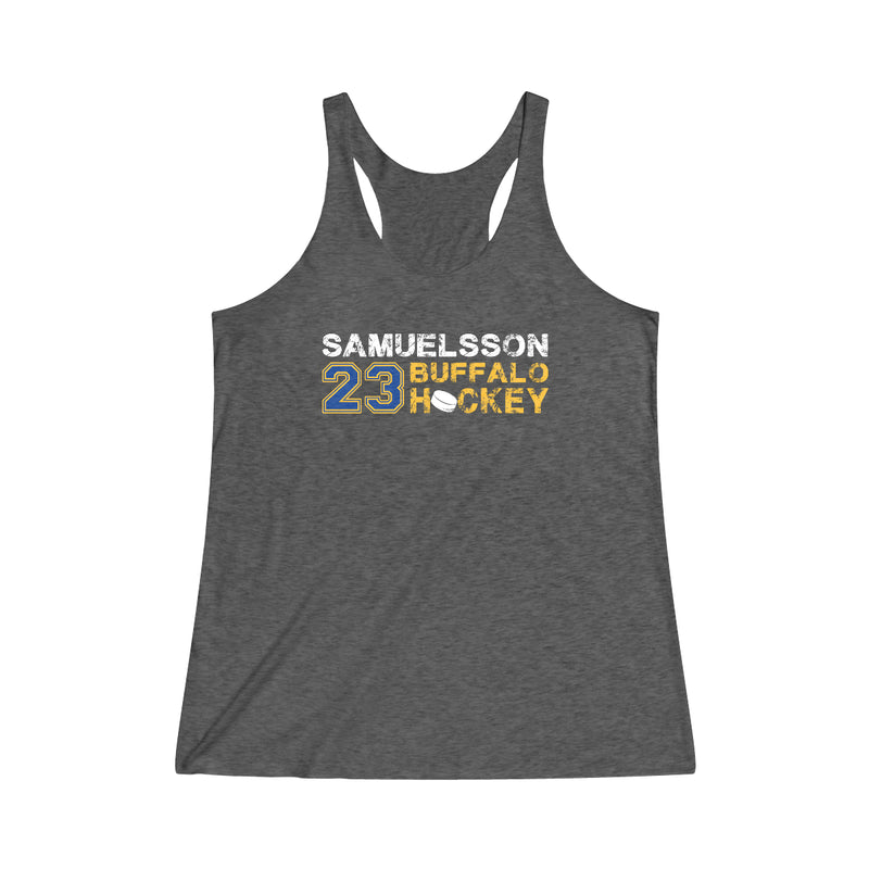 Samuelsson 23 Buffalo Hockey Women's Tri-Blend Racerback Tank Top