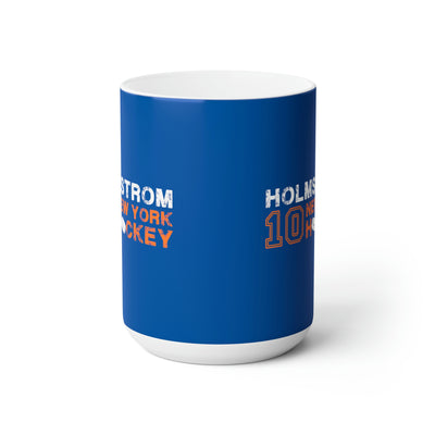 Holmstrom 10 New York Hockey Ceramic Coffee Mug In Blue, 15oz