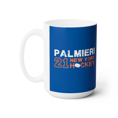 Palmieri 21 New York Hockey Ceramic Coffee Mug In Blue, 15oz