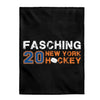 Fasching 20 New York Hockey Velveteen Plush Blanket