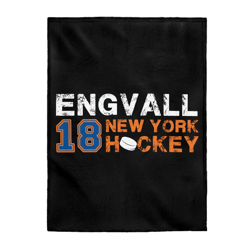 Engvall 18 New York Hockey Velveteen Plush Blanket