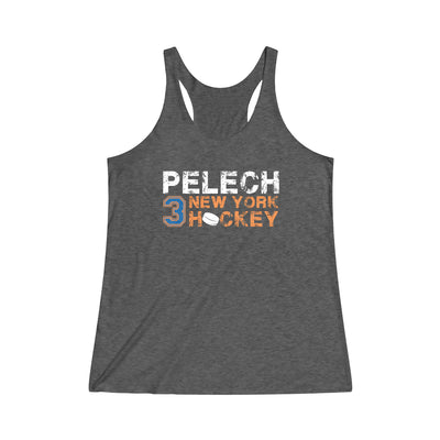 Pelech 3 New York Hockey Women's Tri-Blend Racerback Tank Top