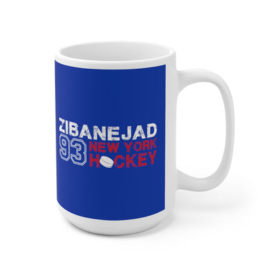 Zibanejad 93 New York Hockey Ceramic Coffee Mug In Blue, 15oz